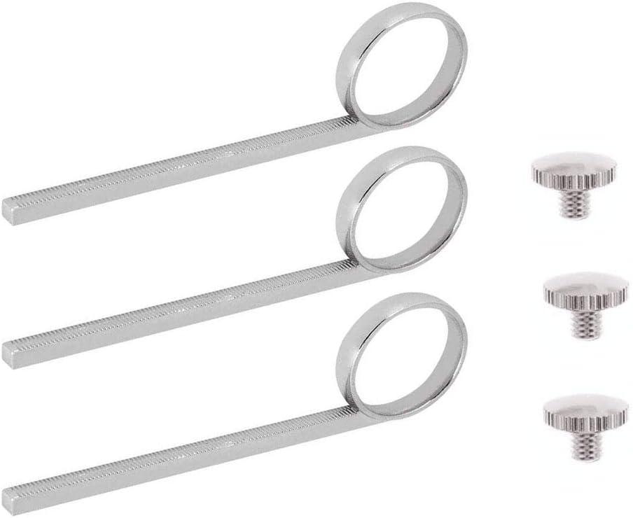 Jiayouy 3 Set B Flat Trumpet Valve Slide Finger Ring with Holder Screw for Trumpet Accessory Replacement