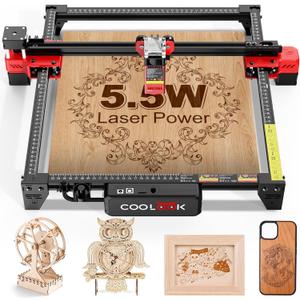 Laser Engraver CK1-55 Laser Cutter 40W, High Precision 5500mW Output, Quick Engraving 30000mm/min, Laser Engraving Machine for Wood Metal Leather (Black)