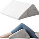 Ruqmuis Knee Wedge Pillow, 8” Knee Pillow for Back Sleeping, Leg Pillow, Triangle Pillows for Post Surgery, Wedge Pillow for Legs Swelling, Bolster Pillow for Legs Hip Ankles Pain Relief, White