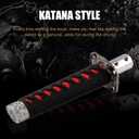 RYANSTAR Katana Shift Knob Samurai Sword Gear Shifter with 4 Adapters Universal Fit Compatible with Manual Cars Most Automatic Cars with 4 Adapters Black+Red