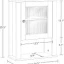 RiverRidge Prescott Bathroom Wall Cabinet - Bathroom Cabinet with Reeded Glass, Soft-Close Hinges & Adjustable Shelf - Slim Medicine Cabinet for Small Spaces
