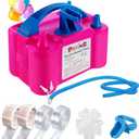 PCFING Balloon Pump Electric, Portable Balloons Inflator Blower Machine with Balloon Tie Tool & Dual Nozzle (Large- Upgraded Tie Tool with Arch Strip Kit)