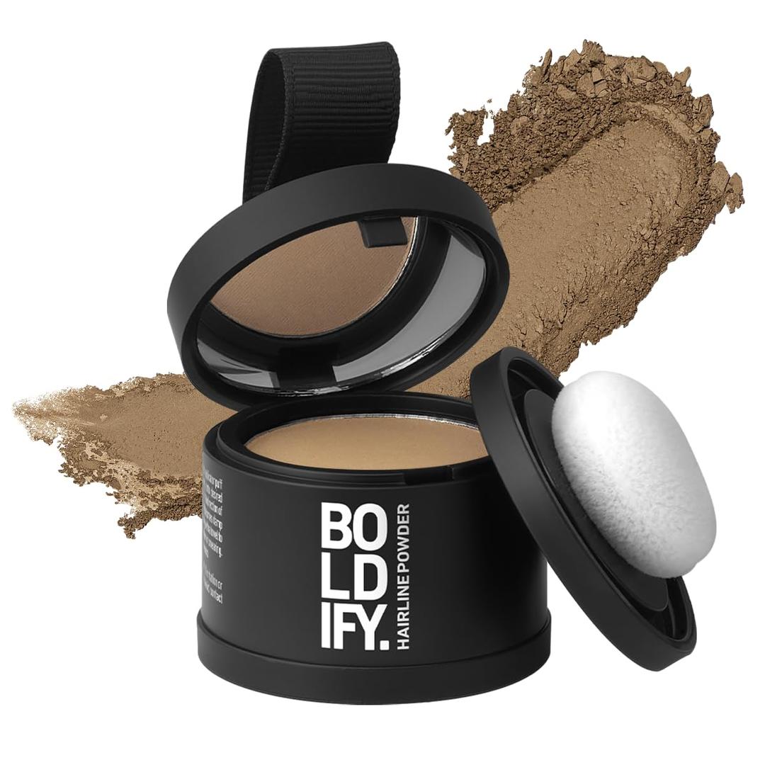 BOLDIFY Hairline Powder - Root Touch Up Hair Color for Gray Coverage - Bald Spot Concealing Hair Powder for Women & Men - 48-Hour Stain-Proof - Dark Blonde (0.14 Ounce (Pack of 1))