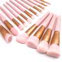 Z'OREYA Makeup Brushes 15Pcs Makeup Brush Set Premium Synthetic Kabuki Brush Cosmetics Foundation Concealers Powder Blush Blending Face Eye Shadows Brush Set (Pink)