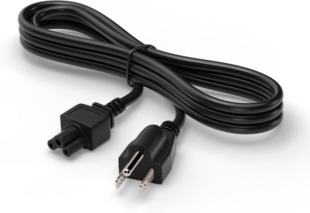 THE CIMPLE CO 3-Prong AC Power Cable 25 FT - Mouse Ears Power Supply Cord - Device, Computer, Laptop Replacement Cord with Cloverleaf Plug - NEMA 5-15P to C5 / IEC 320-25 Feet (7 Meters), Black