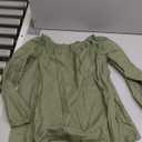 Womens Linen One Shoulder Top Stylish Cotton Long Sleeve Ruffle Balloon Sleeve Shirt for Casual Elegance (Large, Army Green)