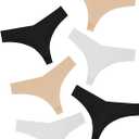DEANGELMON Seamless Thongs for Women No Show Thong Underwear Women Comfortable Multiple Pack (Medium)