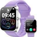Smart Watch, Smartwatches for Men Women, 1.85" HD Fitness Tracker (Answer/Make Calls), 120+ Sport Modes, Heart Rate/Sleep Monitor, IP68 Waterproof Fitness Watch, Smartwatch (Purple)