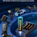 2 x Henreepow AA 1.5V Lithium Rechargeable Battery, Real High Capacity 3000mWh(2000mAh) Li-ion AA Batteries with 1.8H Individual Fast Charger,1600 Cycles, Long Lasting, Constant Output (4 Pack-Black)