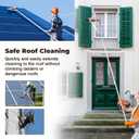 Leaf Roof Brush with Gloves, Roof Rake Remove Leaves, Adjustable 5-21ft Roof Cleaning Brush Tool for Shingles, Corrugated, Solar Panel, Lightweight Long Handle Extension Aluminum Poles Broom (21FT)