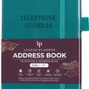 Legend Planner Address Book with Alphabetical Tabs  Mini Telephone Contacts Book for Phone Numbers, Addresses, Passwords, Small (Dark Teal) (Pocket (4.3x5.7))