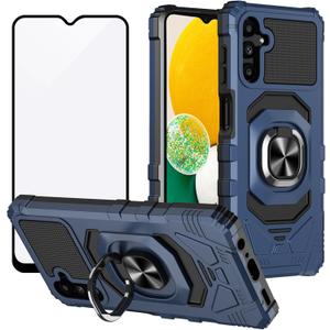Ailiber for Samsung Galaxy A35 Phone Case, Galaxy A35 5G SM-A356 Case with Screen Protector, Ring Kickstand for Magnetic Car Mount, Heavy Duty Protective Rugged Shockproof Cover for Samsung A35-Blue