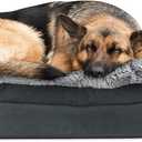 SUNGEIR Arlee Pillow Topper Rectangle Pet Dog Bed - Orthopedic Therapeutic - Assembled USA, Large/Extra Large, Charcoal