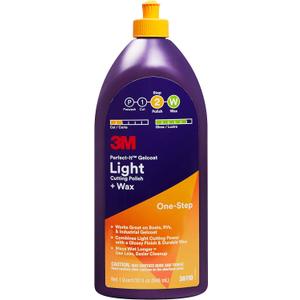 3M Perfect-It Gelcoat Light Cutting Polish + Wax, 36110, 1 Quart, One-Step Process, Removes Scratches and Swirls, Light Oxidation Remover for Boats and RVs