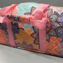 American Mahjong Tile Set with Printed Carrying Bag, 166 Premium Pink Tiles, 4 All-in-One Racks/Pushers and Accessories, Mahjong Set, Complete Mahjong Game Set for Travel,GiftsPink Flower