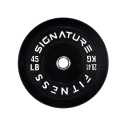 Signature Fitness 2" Olympic Bumper Plate Weight Plates with Steel Hub - 100% Virgin Rubber 45 LB