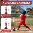 3-in-1 T Ball Set - Adjustable Height, Hanging Tee Ball Set with Automatic Pitching Machine/6 Balls/Retractable Bat, TBall Stand Suit for Outdoor, Sport Toys Gifts for Kids Boys Age 3+