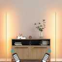 EDISHINE LED Corner Floor Lamp, Set of 2 Minimalist Dimmable Light with Remote, 57.5" Tall Standing Lamp for Living Room, Bedroom, Home Office, 7 Color Temperature 2700-6000K (Gold)