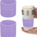 uxcell Silicone Water Bottle Boots, Silicone Cup Protector, Anti-Slip Protective Sleeve Bottom Accessory (6cm, Purple)