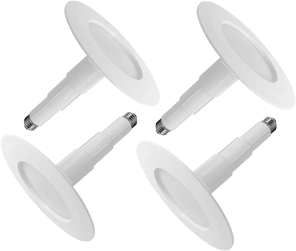 4-Pack 5/6" LED Can Lights Retrofit Recessed Lighting,12W=60W,2700K SoftWhite,800 Lumens,Dimmable Adjustable Retrofit Downlight,ETL,Damp Rated,Simple Installation Can Lights,Bevel Trim (5/6" 12W_4 Pack, 2700K(Soft White))