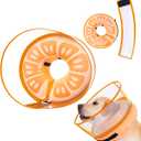 Inflatable Dog Cone Collar for Large Medium Small Dogs, Soft Dog Donut Collar Adjustable Recovery Cone for Pets After Surgery, Extra Enhanced Anti-Licking Guard Shield for Pets (Large, Orange)