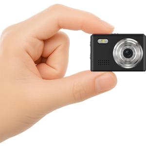 Mini Camera 1080P HD Video Recorder  Keychain Digital Camcorder with 64GB Card, 0.96" HD Display, Long Battery Life, Ultra-Portable Tiny Camera for Travel/Vlog/Night Shots, Ideal Gift, Black