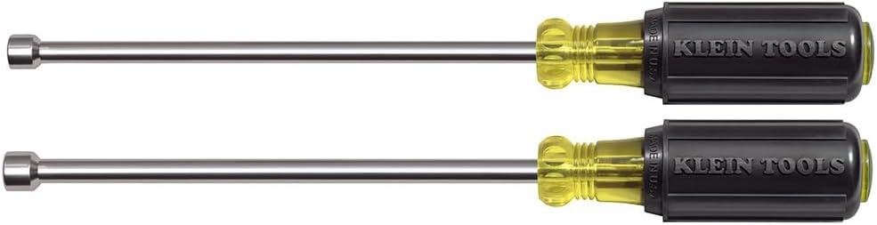 Klein Tools 646M Tool Set, Made in USA, Magnetic Nut Drivers Sizes 1/4 and 5/16-Inch, 6-Inch Shafts, 2-Piece
