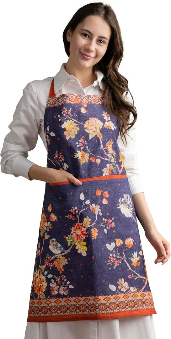 Maison d' Hermine Aprons for women with Pocket 100% Cotton (27.50"x31.50")