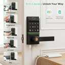 Smart Lock Keyless Entry, 6-in-1 Biometric Deadbolt w/Fingerprint, Keypad, IC Card, APP, Key, Type-C Charging, IP565 Weatherproof, Bluetooth, Doorbell & Auto-Lock for Front Door Home Security
