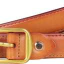 Women's Fashion Classic Metal Buckle Leather Belt with Jeans Dress (36-39 (Pant 18-20), Add-dark Orange-gold)