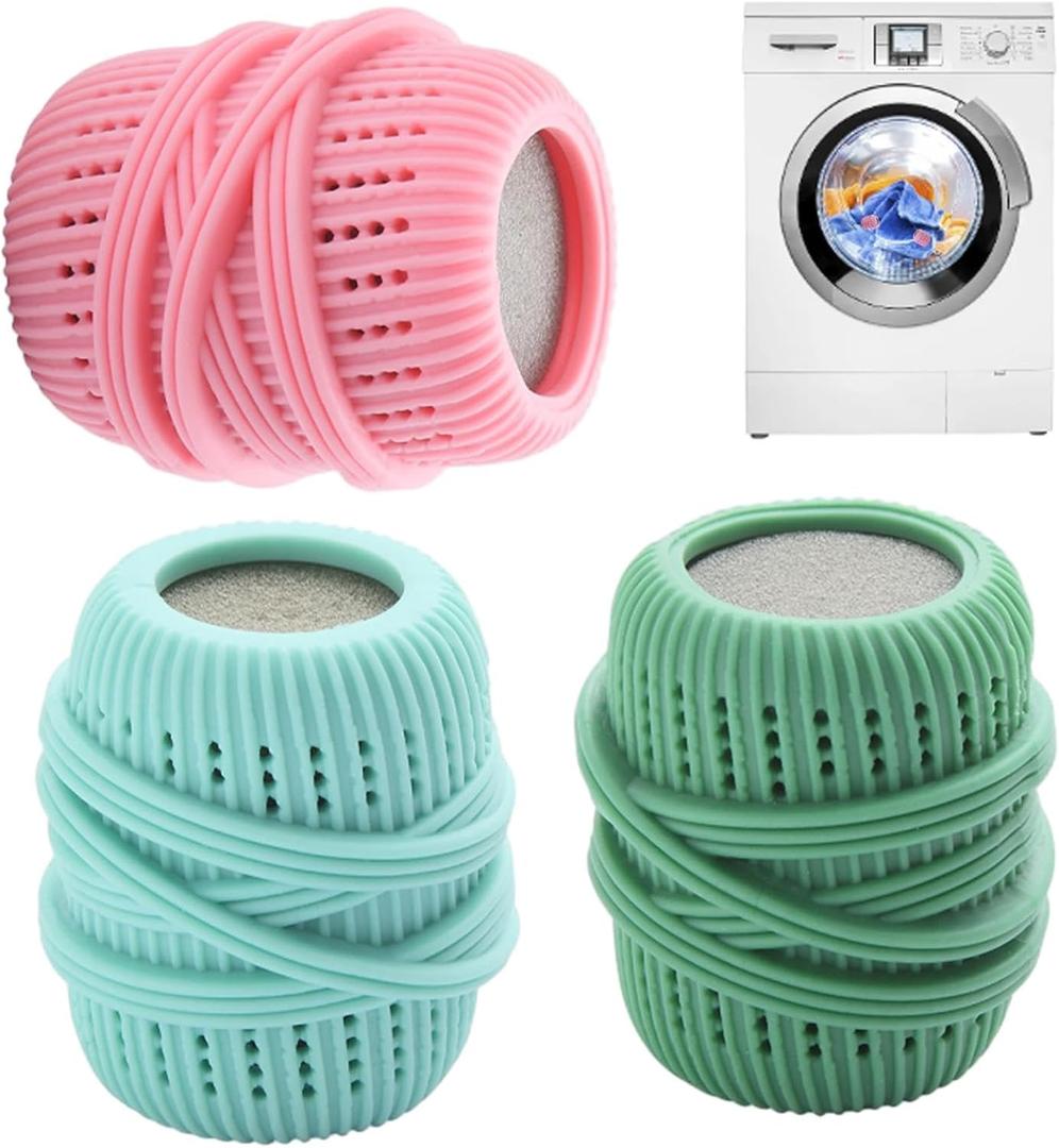 3pcs/Set Washing Machine Laundry Ball, Fabric Softener Dispenser, Reusable Laundry Sponge Ball for Washer, Dryer, Household Substitute