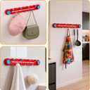 3 x Rotating 7-Hook Suction Cup Rack, No-Drill Damage-Free Hooks, Red & Blue Ball Design, Space-Saving Organizer for Bathroom, Kitchen, Entryway, Bedroom