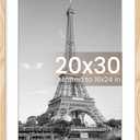 upsimples 20x30 Poster Frame, Display Pictures 16x24 with Mat or 20x30 Without Mat, Wall Hanging Picture Frame, Natural, 1 Pack