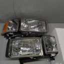 Headlight Assembly Fit For 1994-2001 1994 1995 1996 1997 1998 1999 2000 2001 Dodge Ram 1500 94-01 1994-2001 Dodge Ram 1500/1994-2002 94-02 Dodge Ram Pickup 2500 3500 Headlights (Chrome Housing, Chrome Housing Amber Reflector)