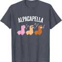 Alpacapella Cute woolly Acapella Alpaca Musician T-Shirt M