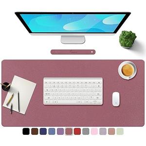 TOWWI PU Leather Desk Pad with Suede Base, Multi-Color Non-Slip Mouse Pad, 39” x 20” Waterproof Desk Writing Mat, Large Desk Blotter Protector (Dark Pink) TOWWI PU Leather Desk Pad with Suede Base, Multi-Color Non-Slip Mouse Pad, 39” x 20” Waterproof Desk Writing Mat, Large Desk Blotter Protector (Dark Pink)