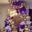 Purple Balloon Garland Kit Dark And Gold Arch Lavender Light Decoration For Baby Girl Princess Party Birthday