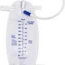 3 Pack Easy-Tap Catheter Leg Bag Urinary Drainage Bag, 1000ml, Anti-Reflux Valve, Cloth Straps, Easy Flip Drain 18 Tubing