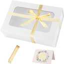 TIACABO White Large Gift Box with Window, 13.5"x9"x4.3" Bridesmaid Boxe for Gifts Giving,Birthday Gift Boxes with Magnetic,Closure Lid Gifts Box for Presents,Cute Boxe,Luxury for Gift Packaging