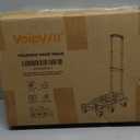 Folding Hand Truck 500lbs, Portable Heavy Duty Dolly Cart, 6 Wheels Collapsible Luggage Cart with 2 Elastic Ropes - Compact Trolley Cart for Easy Moving - Ideal Hand Cart for Travel and More (17, Black)