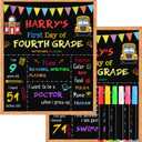 First Day of School Sign Board with 6 Liquid Chalk Markers, Double-Sided