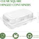 TOFLEN Disposable Sturdy Plastic Hinged Food Containers with Clear Lids (40 Pack) Clamshell Take Out Loaf Containers 7.2x4.7x3 Inches To Go Dessert Box Cake Slice Salad Pastry Sandwich Container