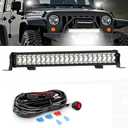 20" LED Light Bar, 126W Spot & Flood Combo, IP68 Waterproof Off-Road Work Light for Truck, Jeep, Boat, ATV, 12V Wiring Harness Included