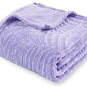 SOCHOW Super Soft Flannel Fleece Throw Blanket, Lightweight Cozy Warm Leaves Textured Plush Blanket for Bed Couch Sofa, 60 x 80 Inches, Lilac