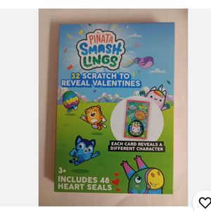 32 Scratch To Reveal Pinata Valentine Cards With 48 Heart Seals 3 Packs