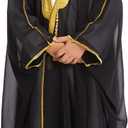 FYMNSI Boys Robe Islamic Muslim Clothes Kimono Loose Abaya Long Sleeve Embroidered Chiffon Kaftan Cardigan Casual Dubai Thobe (8-10 Years, Black)