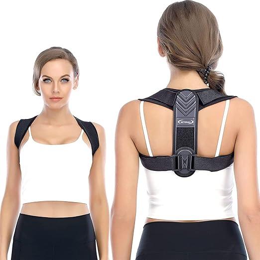 KETINAU Posture Corrector for Women and Men, Back Brace Adjustable Upper Posture Support, Shoulder Posture Brace,Back Support,Comfortable Back Straightener Support for Clavicle Support, One Size