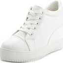 Women Wedges Sneakers with Hidden Heel Ankle High Platform Walking Shoes Fashion Bride Wedding Shoes (7.5, White-3" Heel-height)