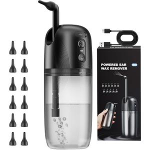 Electric Ear Wax Removal, Ear Cleaning Kit with Water Powered Ear Cleaner, Featuring 3 Pressure Settings and 12 Replacement Tips, Effective Ear Cleaning Tool