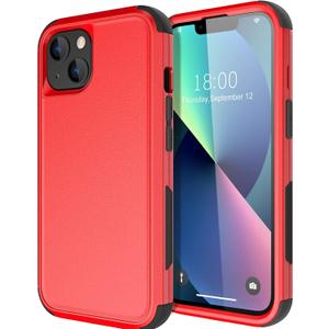 Diverbox for iPhone 13 Case [Shockproof] [Dropproof] [Dust-Proof],Heavy Duty Protection Phone Case Cover for Apple iPhone 13 (Red)